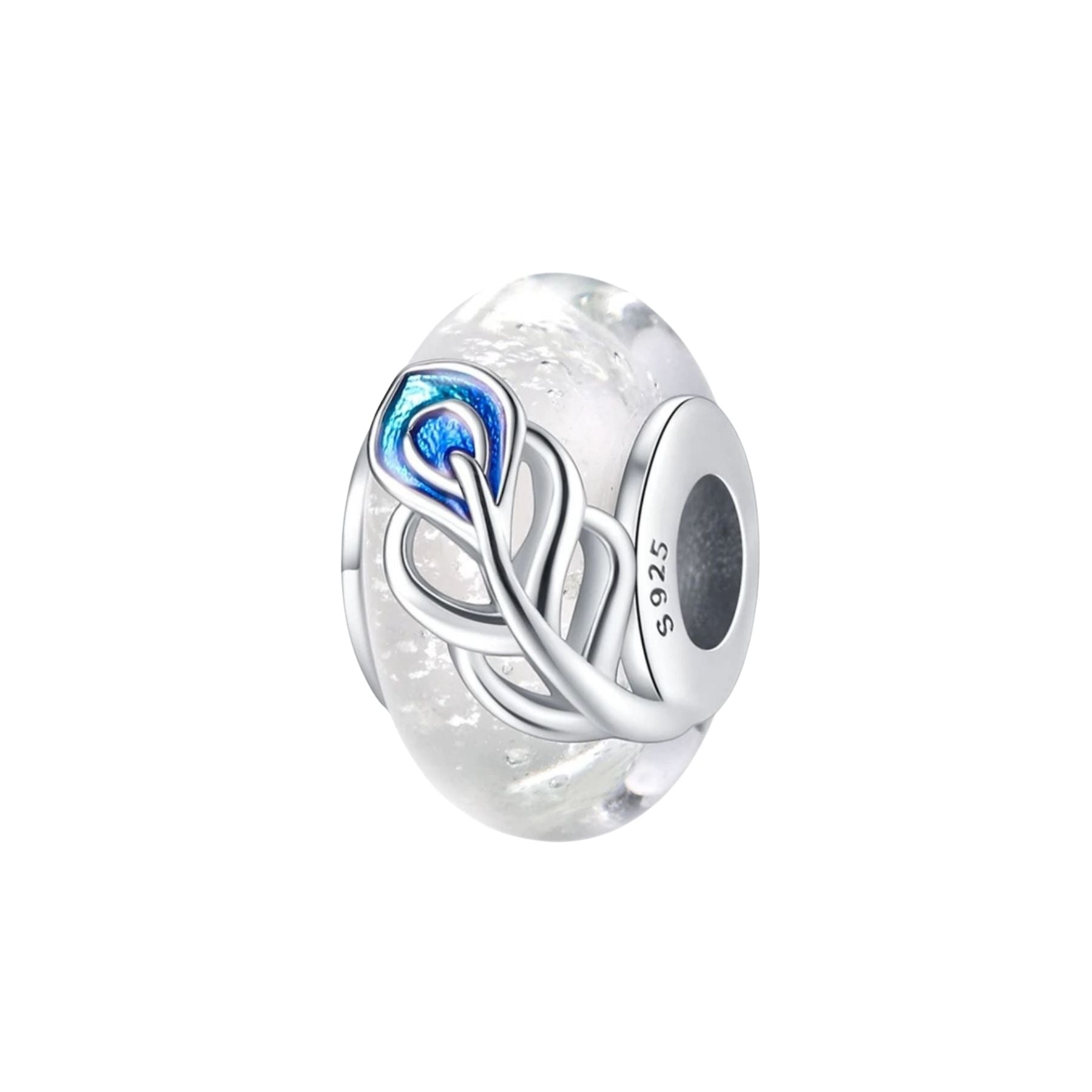 Charm Murano Pluma De Pavo Real