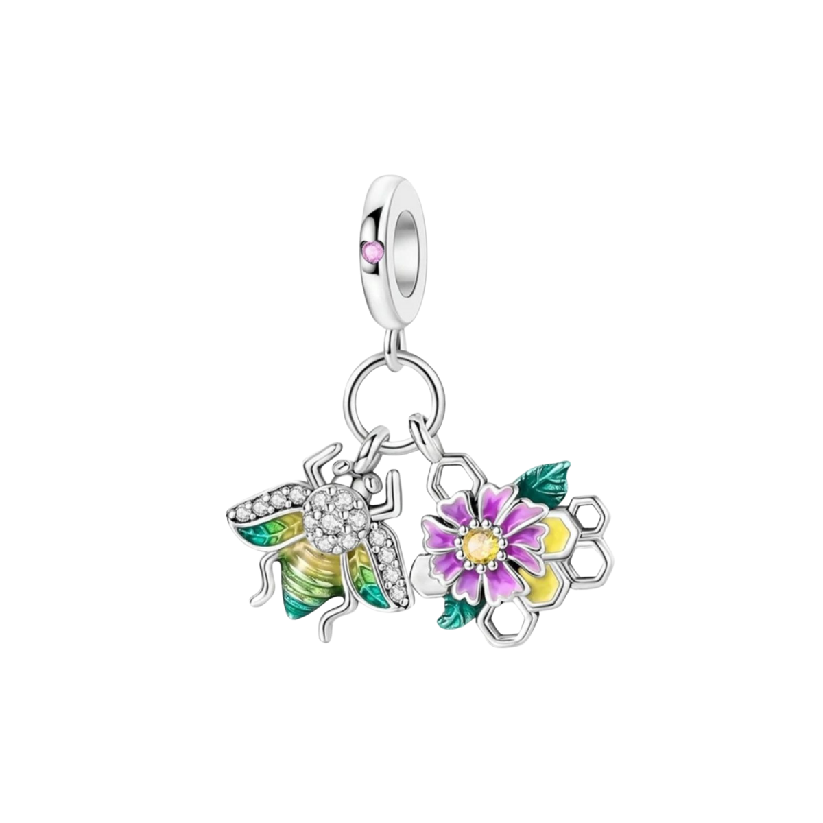 Charm Abeja Y Flor Primaveral