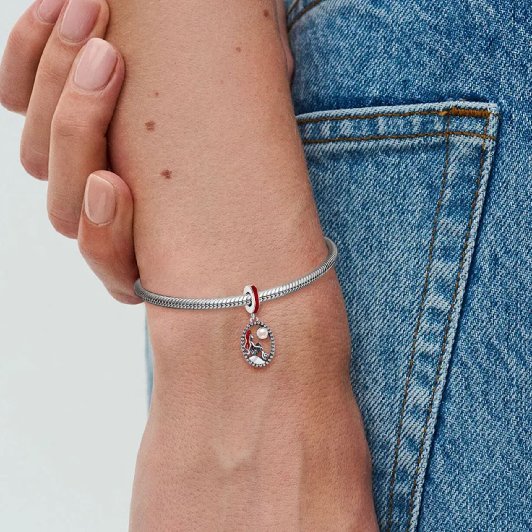Charm Colgante La Sirenita Con Perla