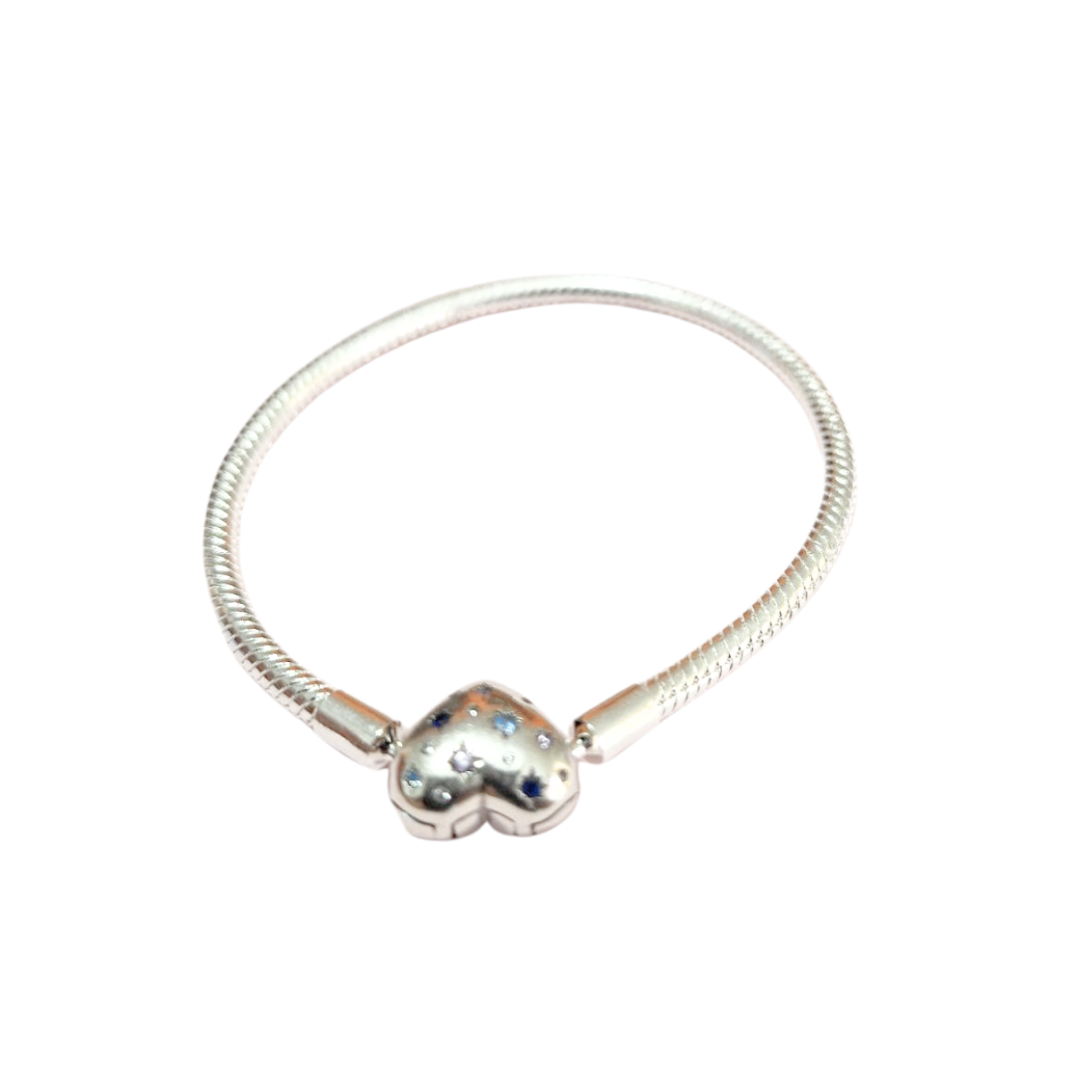 Brazalete Corazón Cristales Azules Y Lilas