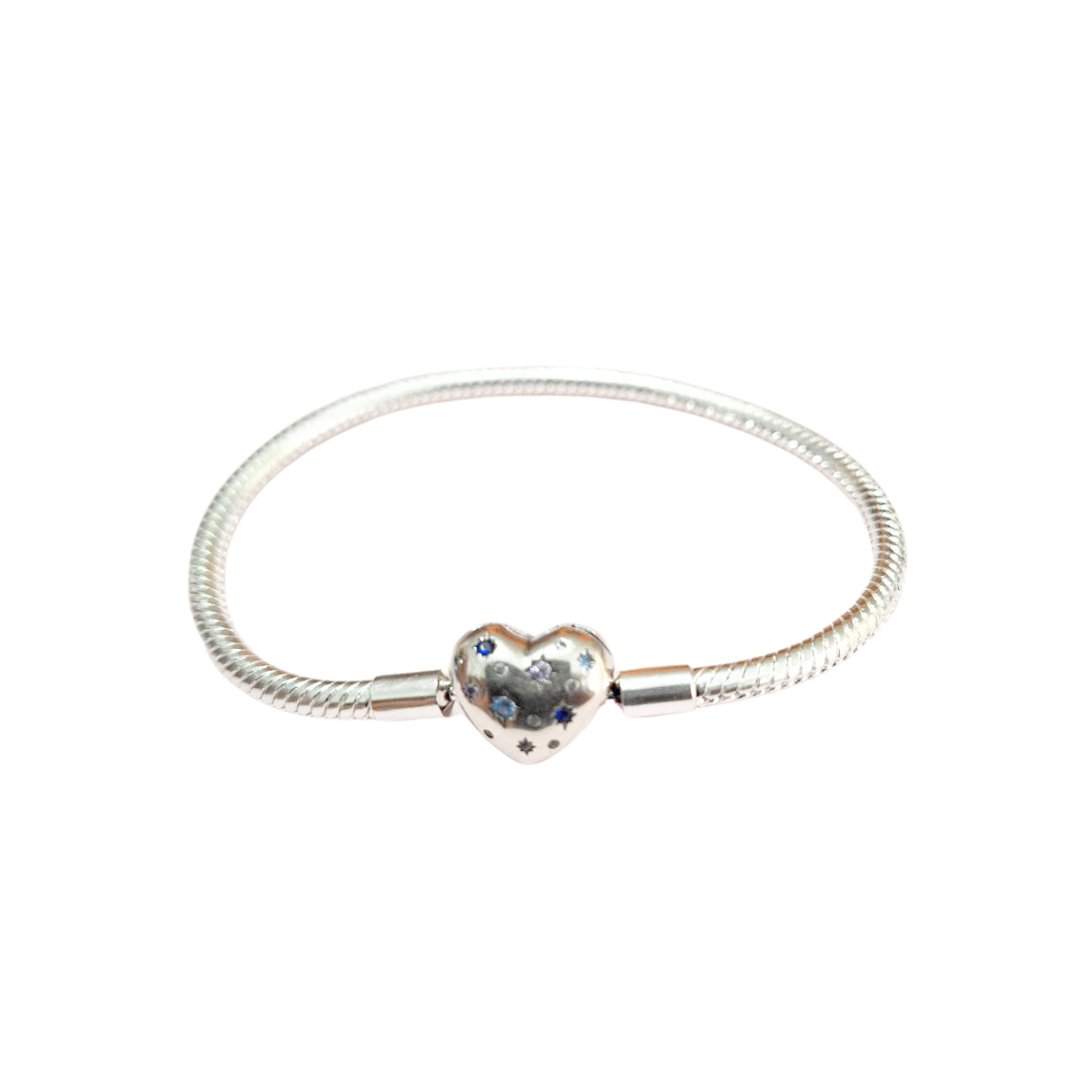 Brazalete Corazón Cristales Azules Y Lilas