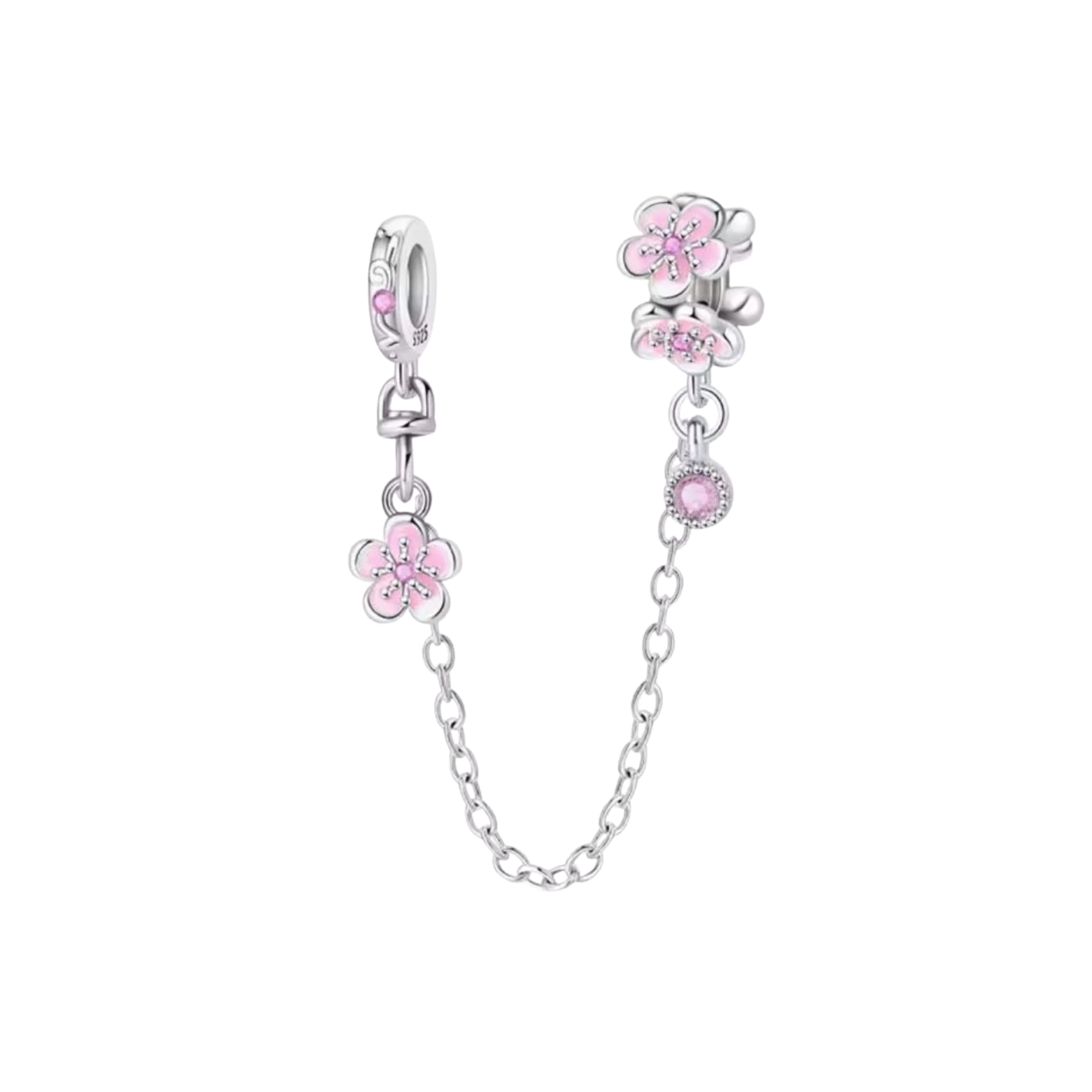 Charm Cadena De Seguridad Flores De Cerezo