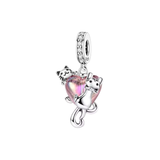 Cargar imagen en la galería, Charm Corazón Rosa Con Gatos