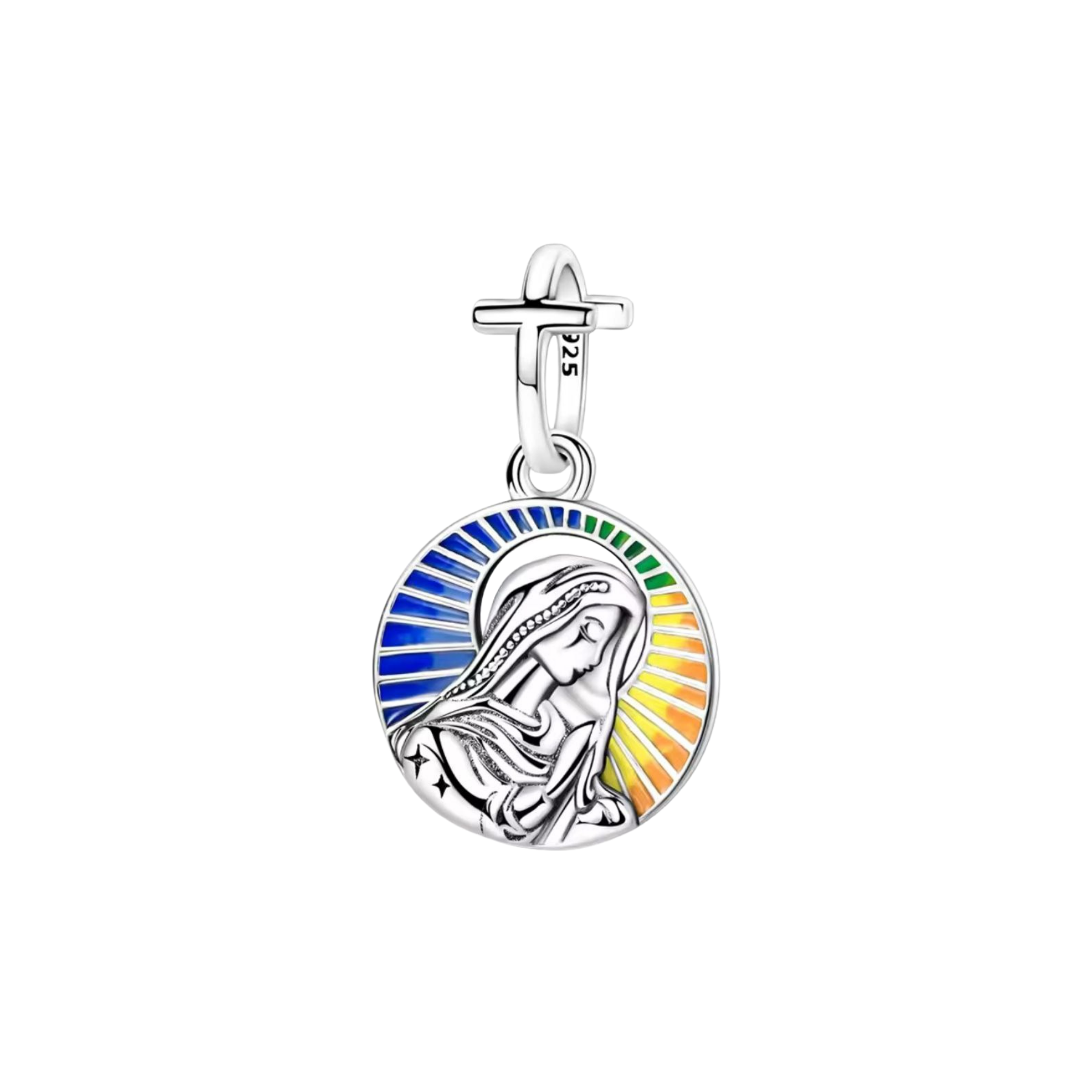 Charm Medallón Virgen Colores