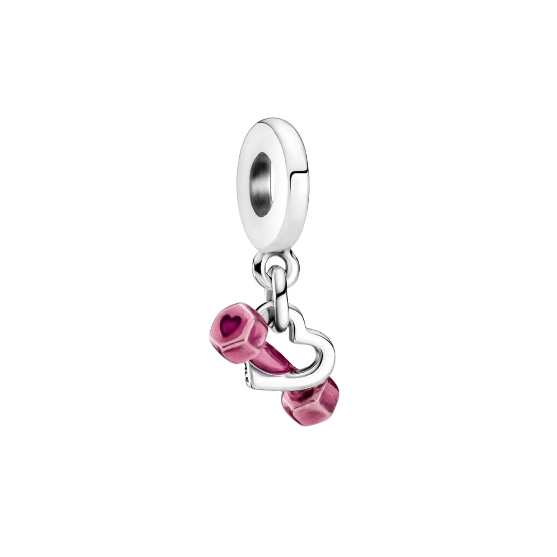 Charm Corazón Con Pesa Rosa Gym