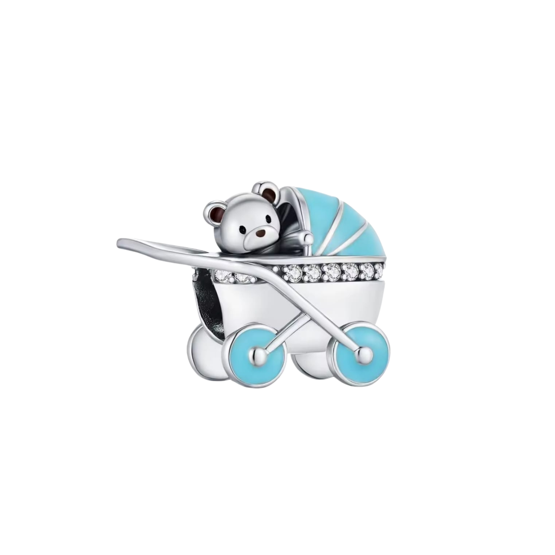 Charm Carriola De Bebé Azul