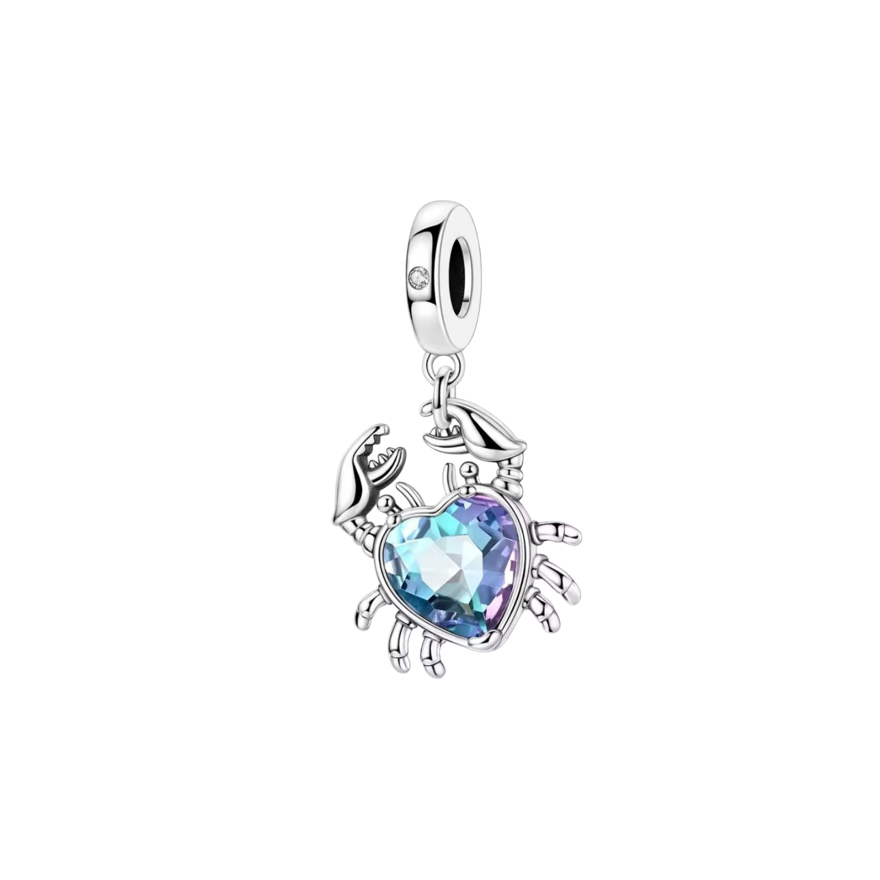 Charm Cangrejo Corazón Azul Tornasol