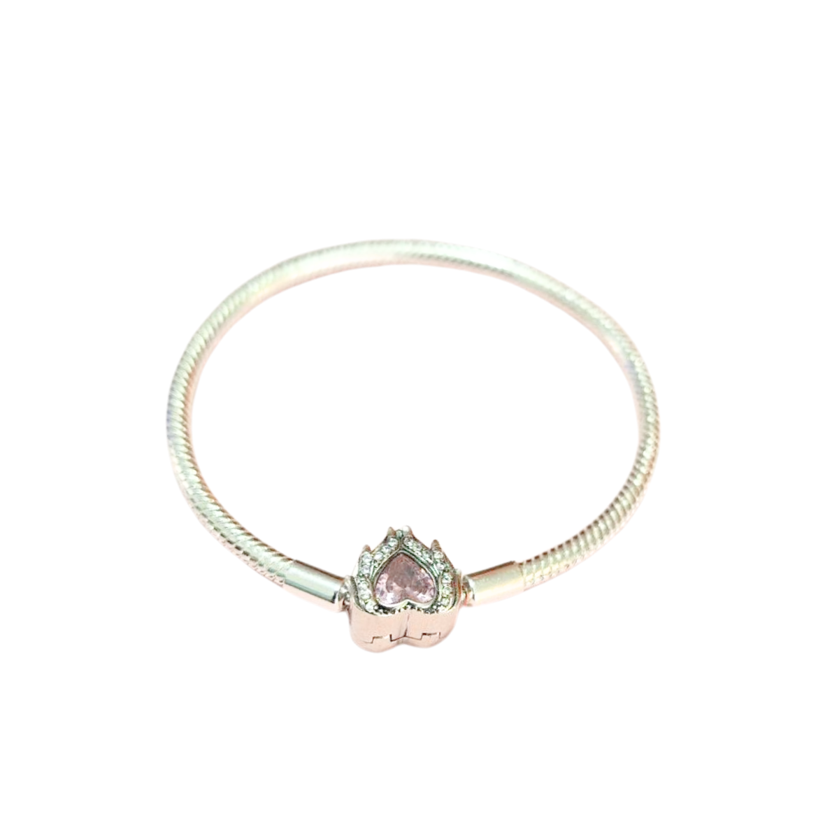 Brazalete Corazón Rosa Con Alas De Cristal
