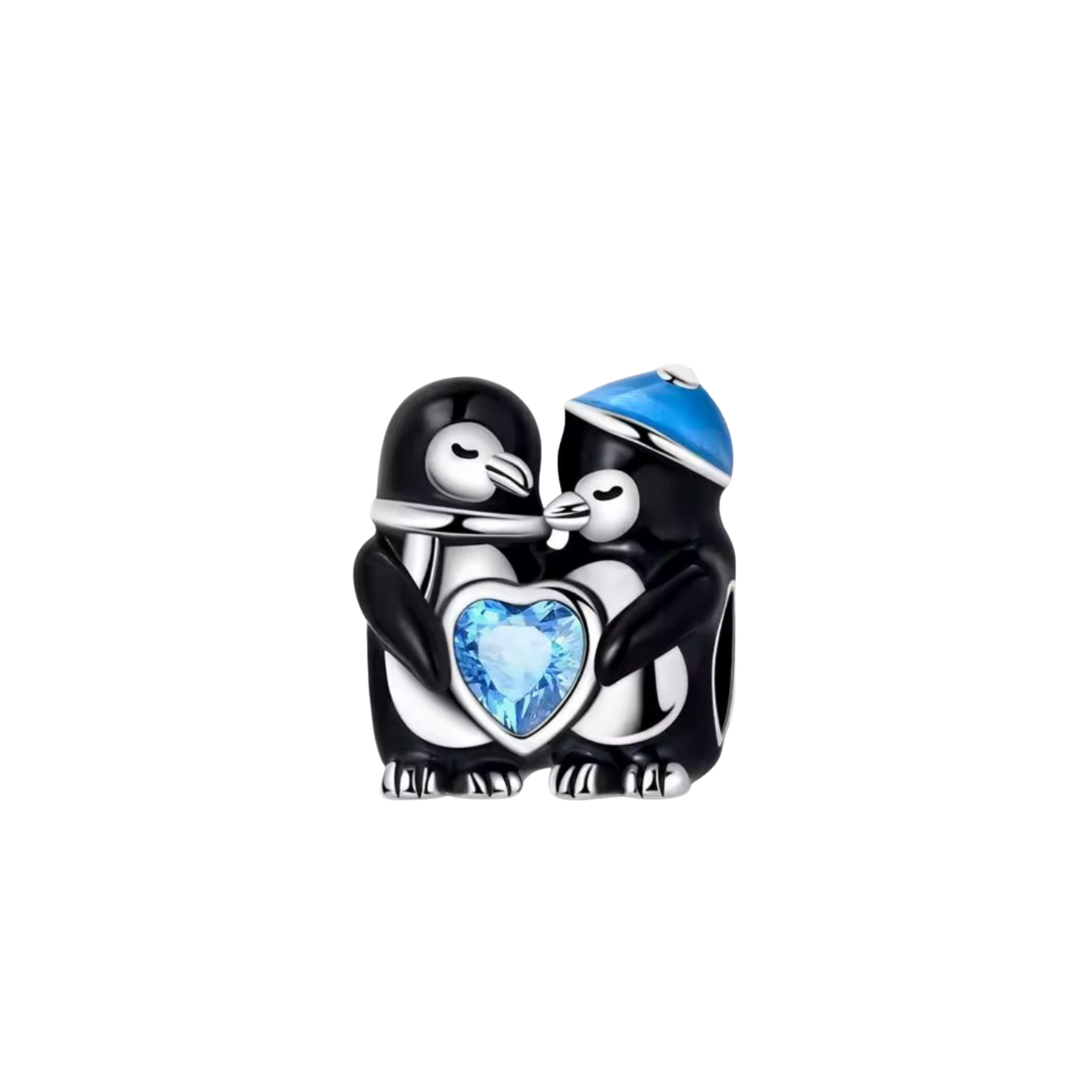 Charm Pingüinos Abrazados Con Corazón