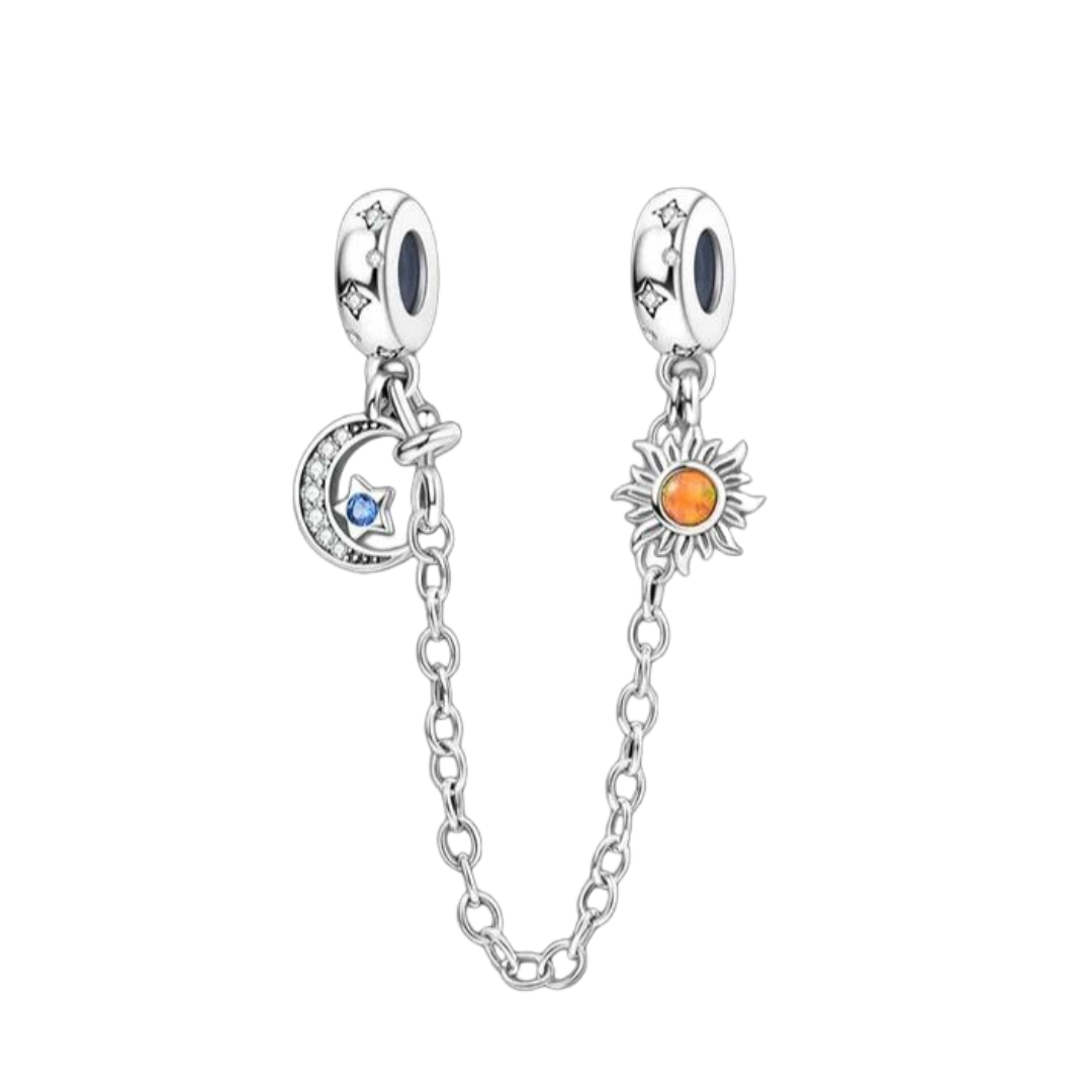 Charm Sol Y Luna Luminosos Con Brillos Celestiales
