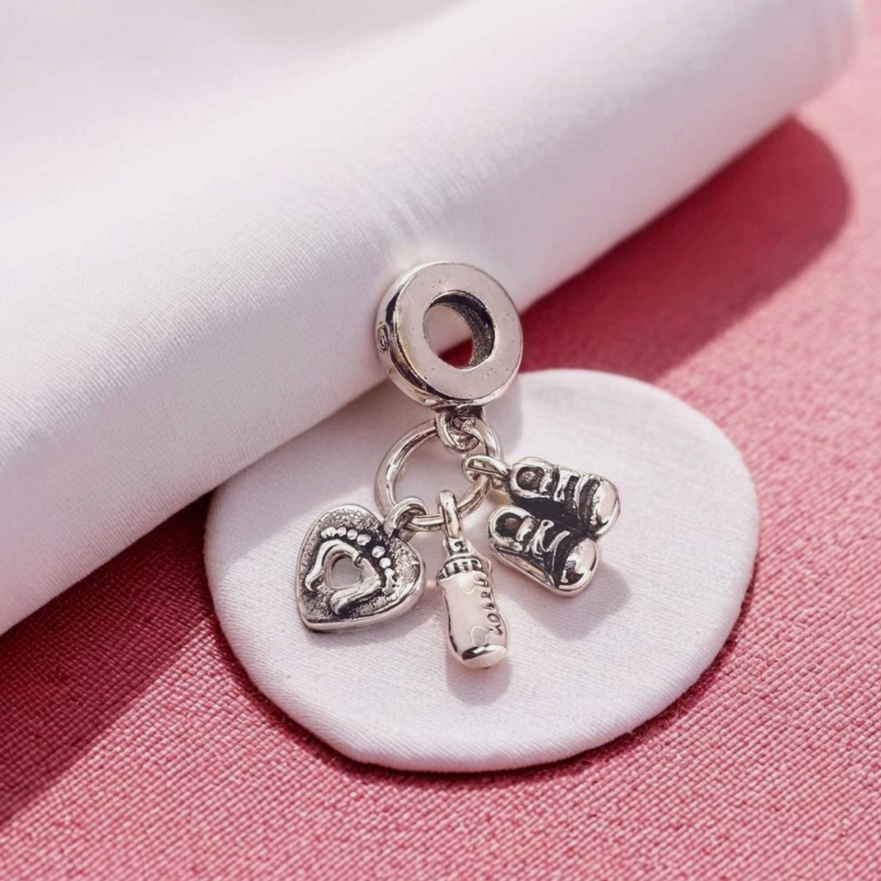 Charm Biberón, Zapatos Y Corazón Bebé