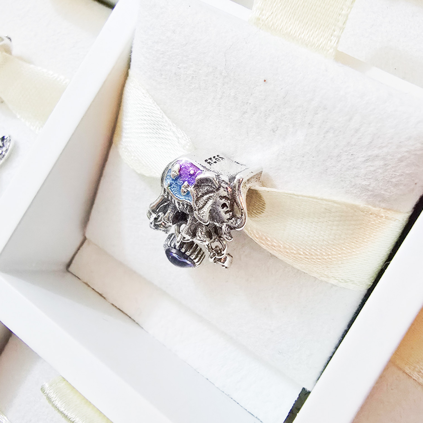 Charm Elefante De La Suerte Con Ojo Turco