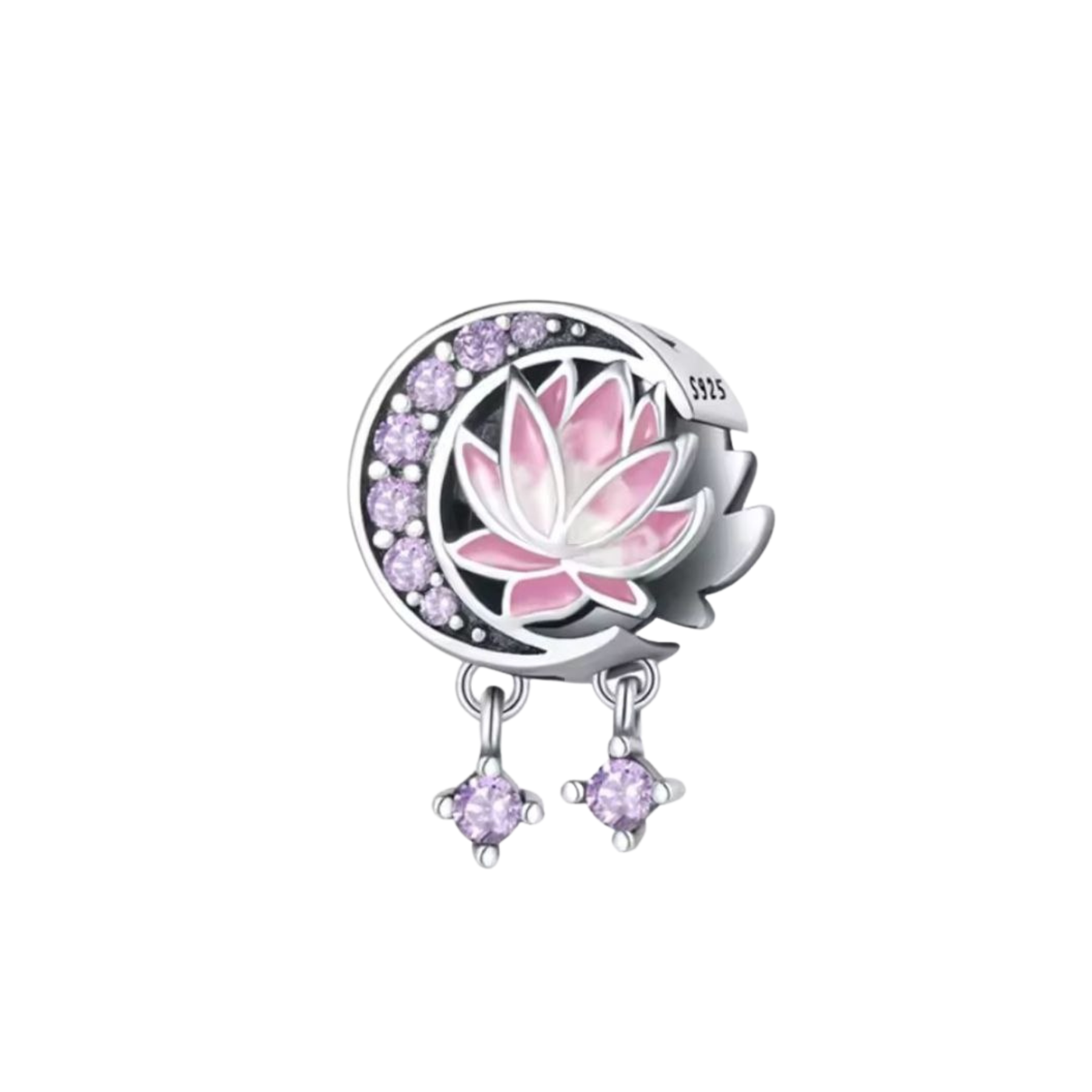 Charm Flor De Loto En Luna Morada