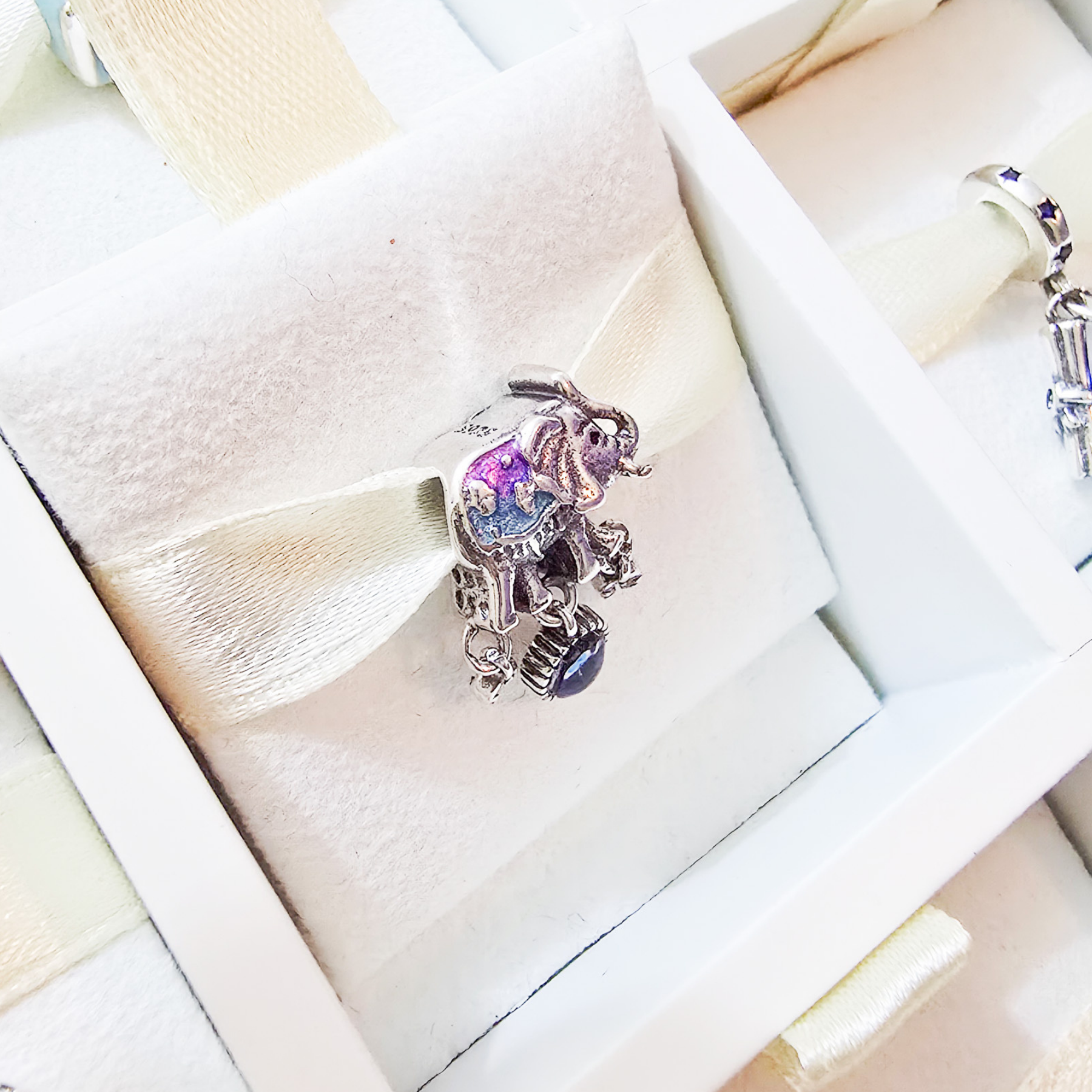 Charm Elefante De La Suerte Con Ojo Turco