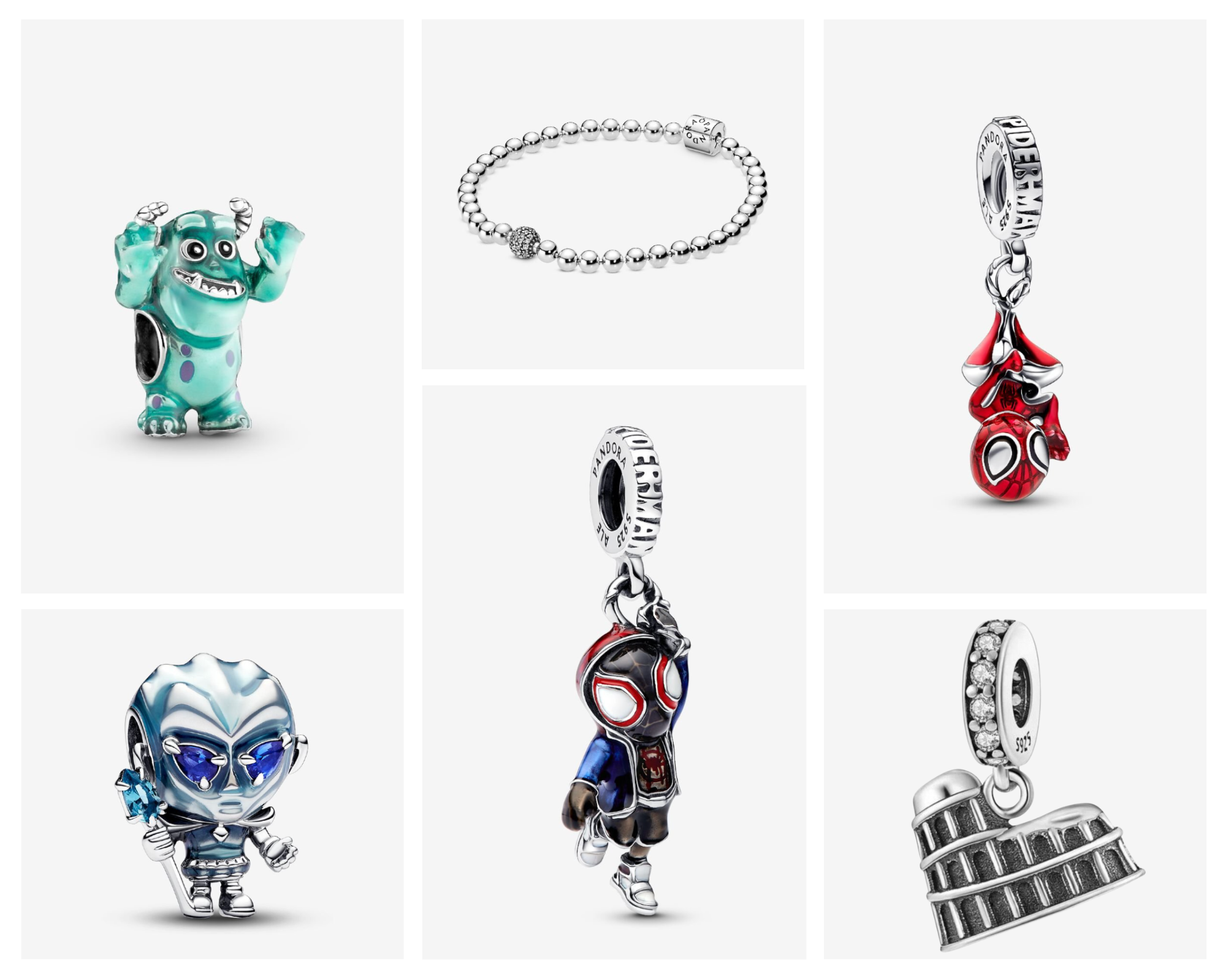 Paquete de charms y pulsera plata S925