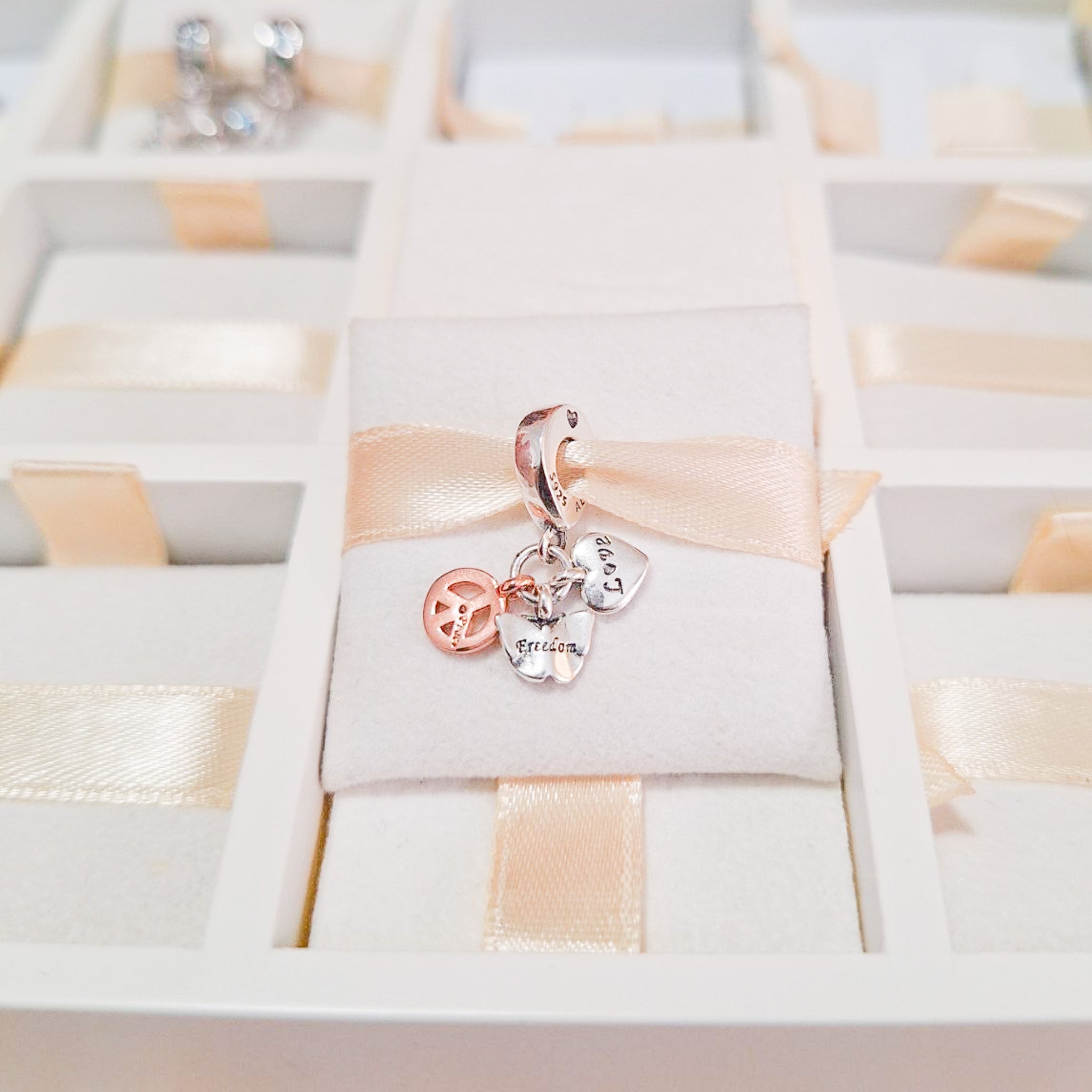 Charm Corazón, Mariposa, Símbolo Amor Y Paz