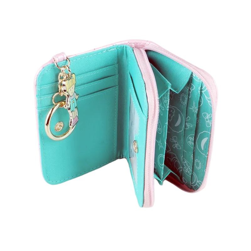 Cartera Monedero Polly Pocket Rosa/Azul y Dije