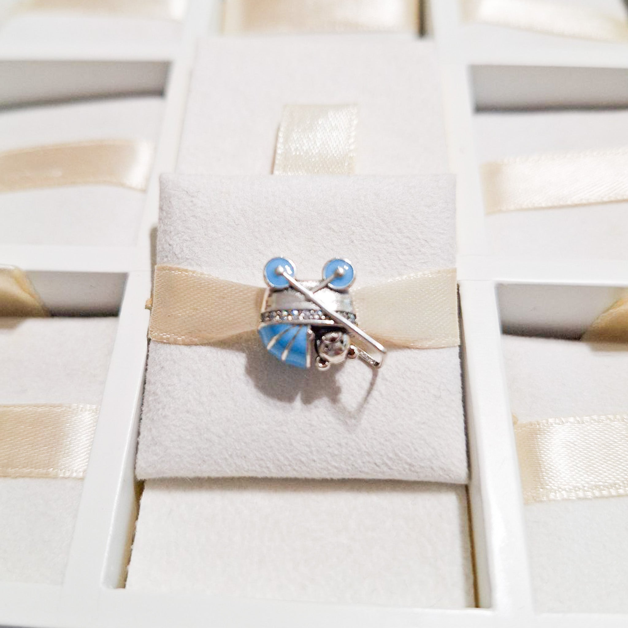 Charm Carriola De Bebé Azul