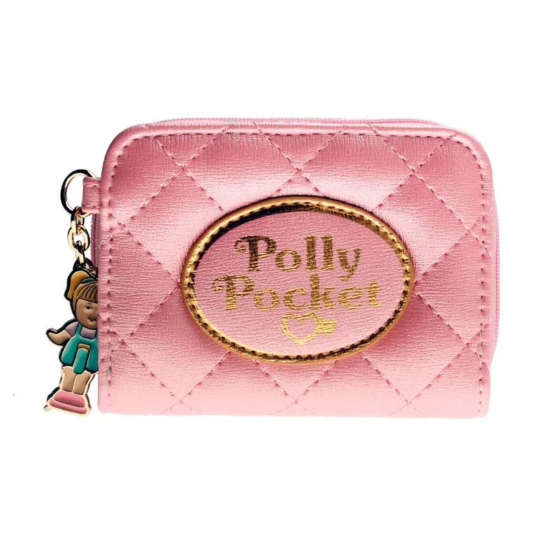 Cartera Monedero Polly Pocket Rosa/Azul y Dije