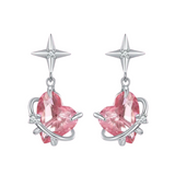 Cargar imagen en la galería, Aretes Corazones Cristal Rosa