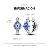 Cargar imagen en la galería, Aretes Huggies Mano De Fátima Y Ojo Turco