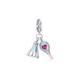 Cargar imagen en la galería, Charm Raqueta De Tenis Con Corazón Y Gallito