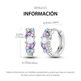 Cargar imagen en la galería, Aretes Huggies Ópalo Con Cristales Morados Y Azules