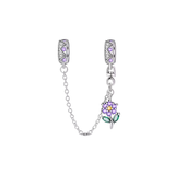 Cargar imagen en la galería, Charm Flor Morada Colgante Brillante
