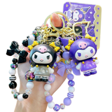 Cargar imagen en la galería, Llavero Kuromi Strap Moño Morado