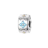 Cargar imagen en la galería, Charm Clip Flor Azul Cristales
