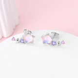 Cargar imagen en la galería, Aretes Estrellas Rosas Tornasol