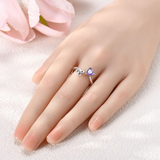 Cargar imagen en la galería, Anillo Corazón Morado E Infinito