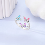 Cargar imagen en la galería, Anillo Mariposas De Colores