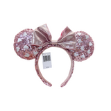 Cargar imagen en la galería, Diadema Orejas Minnie Mouse Rosa Corazones Blancos