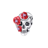 Cargar imagen en la galería, Charm Calavera Con Flores Rojas