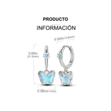 Cargar imagen en la galería, Aretes Huggies Mariposas Azul Tornasol