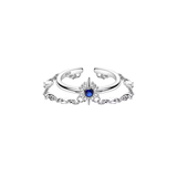 Cargar imagen en la galería, Anillo Estrella Azul Brillante Con Cadenas
