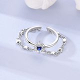 Cargar imagen en la galería, Anillo Estrella Azul Brillante Con Cadenas