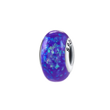 Cargar imagen en la galería, Charm Murano Morado Con Destellos Tornasol