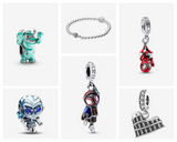 Cargar imagen en la galería, Paquete de charms y pulsera plata S925