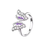 Cargar imagen en la galería, Anillo Mariposa Morada Cristales