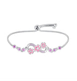 Cargar imagen en la galería, Pulsera Ajustable Infinito Flores Rosas