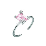 Cargar imagen en la galería, Anillo Cristal Rosa Con Dos Margaritas Elegantes