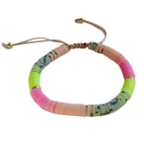 Cargar imagen en la galería, Pulsera Ajustable Multicolor Verde, Rosa y Amarillo